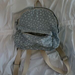 John Galt Light Blue Mini Floral Backpack